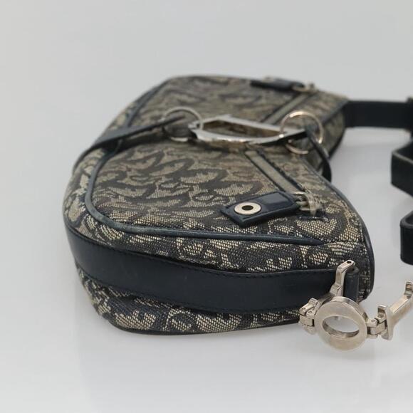 DIOR Trotter Canvas Shoulder Bag Navy Silver - Picture 5 of 12